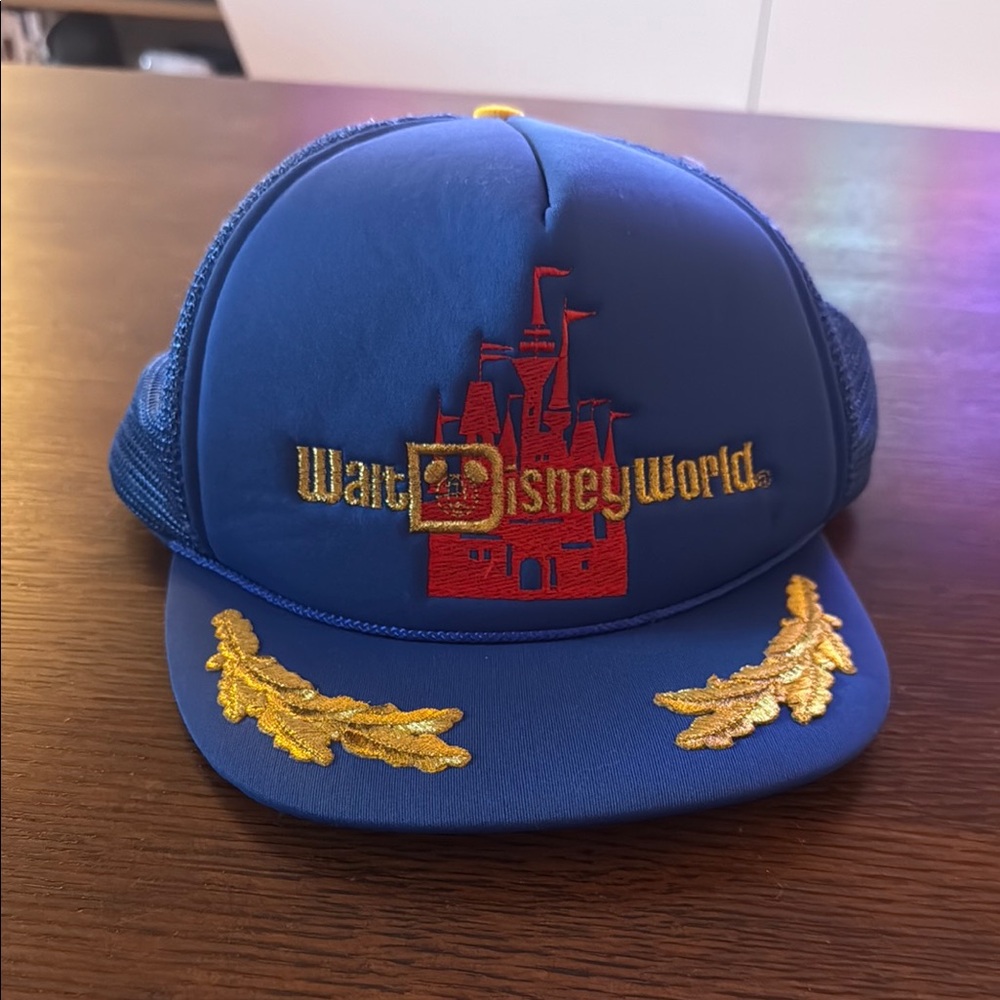 Vintage Walt Disney World Blue and Gold Castle Hat
